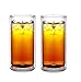 Sun's Tea(TM) 16oz Strong Double Wall Thermo Glass Pilsner/Tumbler/Glasses for Beer/Cocktail/Lemonade/Iced tea and other beverage, Set of 2
