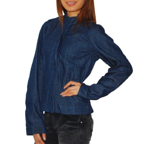 Womens Astar Stella Racing Style Denim Jean Jacket (Size: M)