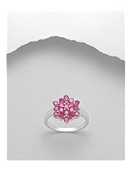 Violet Red (Ruby) CZ Ring In 92.5 Sterling Silver