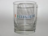 MIAMI HURRICANES 3 1/4 wide and 4 1/4 tall (14 ounce) Logo Executive DRINK GLASS