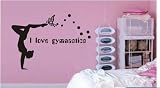Large--Easy instant decoration wall sticker wall mural Gym-I love Gymnastics