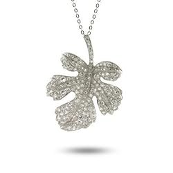 Pave CZ Sterling Silver Oak Leaf Pendant - Clearance Final Sale