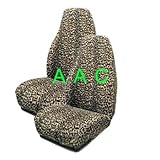 Set of 2 Universal-fit Animal Print Front Bucket Seat Cover - Cheetah