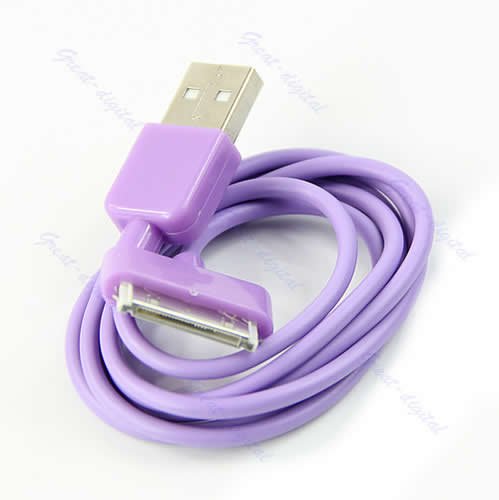 USB Data Charger Cable for Ipod Iphone 3g 3gs 4g Purple