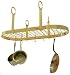 Kitchen & Housewares : Enclume PR14wg-BP 4-Point Oval with Grid Premier Ceiling Rack, Brass