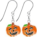 Handcrafted Pumpkin Jackolantern Halloween Earrings