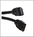 OKGear 18 inch Black Premium SATA III Round Cable 6GB/s Straight to Straight w/latch, Black