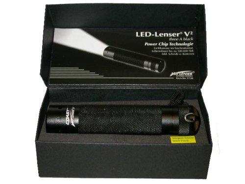 LED Lenser V2 Lampe torche tactique dans coffret cadeau 1 Watt / Luxeon Aluminium LED blanche Noir 11,4 cm (Import Grande Bretagne)