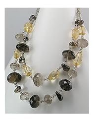 Smoky Quartz Necklace In Zinc