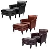 Audrey Leather Chair and Ottoman Collection