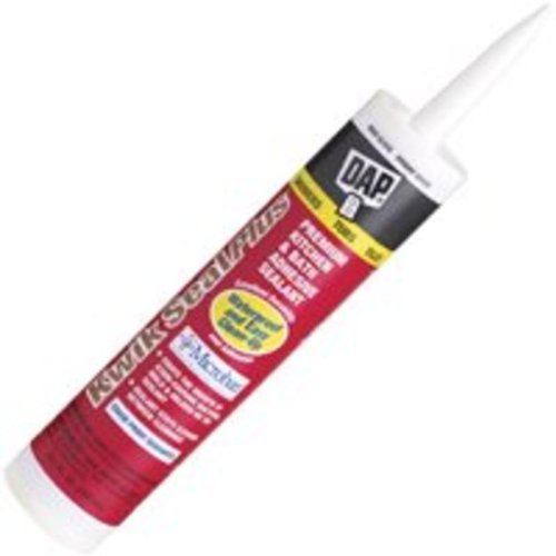 DAP 18510 Kwik Seal Plus Premium Kitchen and Bath Adhesive Caulk with Microban, 10.1 fl oz Capacity, White (Case of 12)
