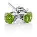 14K White Gold Round Peridot Stud Earrings (4 mm 1/2ct tw)