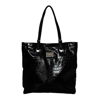 Nine West Tote'em Large Croco Tote (Black)
