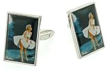 Rhodium Plated Marilyn Monroe Cufflinks With Presentation Box