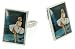 Rhodium plated Marilyn Monroe cufflinks with presentation box
