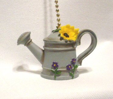 Whimsical Sunflower Watering Can Ceiling Fan Light Pull