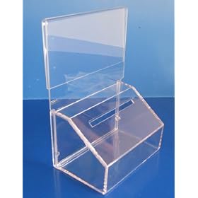 Amazon Donation Box Ballot Box with Lock and Sign Holder