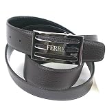 Ferre Reversible Adjustable Italian Black/Brown Leather Belt - 1 Size