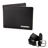 BEN SHERMAN LEATHER WALLET & BELT GIFT SET - MENS GIFT SET ADJUSTABLE BELT 32 TO 42 INCHES