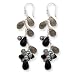 Sterling Silver Smoky/Jet Crystal & Cultured Peacock Pearl Earrings