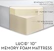 LUCID by LinenSpa 10 Memory Foam Firm Viscoelastic Mattress 20-Year Warranty, Queen