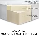 Furniture online: LUCID by LinenSpa 10" Memory Foam Firm Viscoelastic Mattress 20-Year Warranty, Queen