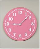 14 Inch Pink Wooden Wall Clock *I love you to the moon and back*
