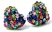 Adorable Sparkling Multicolor Crystal Embellished Heart Stud 1/2