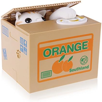 Walsoon Cute Steailing Coin Cat Money Box Piggy Bank Gift for Kids