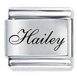 Name Hailey Italian Charms Bracelet Link