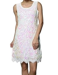Sheer Beaded Feathers Paisley Polyester Cocktail Evening Dress/Prom Dress/Party Dress 