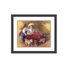 Kids and Puppy by David Lindsley - 23.5x27.5"