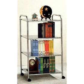 Four Tier Bookcase in Chrome