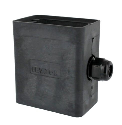 Leviton 3099-1E Portable Outlet Box, Sing-Gang, Extra Deep, Pendant Style, Cable Diameter 0.230-Inch, 0.546-Inch, Black