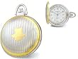 Pocket Watch - 14k Gold-plated Two-tone Black Numerals White Dial Pocket Watch