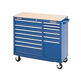 Waterloo PMX4113BU 40-Inch Wide by 19-Inch Deep by 37-1/2-Inch High Blue Tool Cart with 11 Ball Bearing Drawers and Tri Channel Construction Waterloo PMX4113BU 40-Inch Wide by 19-Inch Deep by 37-1/2-Inch High Blue Tool Cart with 11 Ball Bearing Drawers and Tri Channel Construction