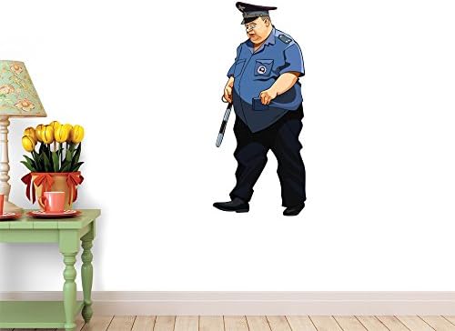 Fat Man in a Police Uniform Traffic Police - 18"H x 18"W - Peel and Stick Wall Decal by Wallmonkeys