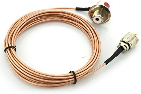 Aweek® 5M Coaxial cable Cable PL-259 SO-239 Antenna Extension Cable CB Antenna Cable For CB Radio/ Mobile Radio Mobile Two Way Radio/ Car Radio Kenwood ICOM Mobile Radio