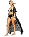 Moxeay Chiffon Lace Beach Sunscreen Bikini Cover up Dress (Black)