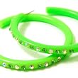 Lime Hoop 2" Earrings With Multicolored Crystals Fashion Jewelry
