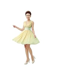 Chiffon/Polyester/Viscose Pleated Short Bridesmaid Dress  With a Ribbon 