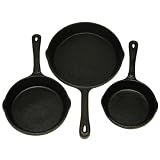 Review Cajun Cookware  / Cajun Cookware Seasoned Cast Iron 3 PC Skillet Set