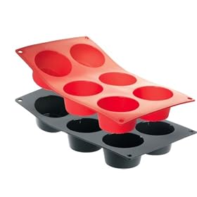 De Buyer 1902.01 Moul ' Flex Silicone Muffin Baking Mould, Red