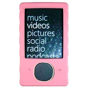 Silicone Skin for Microsoft Zune 80 GB Digital Media Player Black (2nd Generation) + Armband (Pink + Stand)