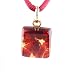 Handmade Murano Glass Pendant - Ally Square S Gold/Red Style 2