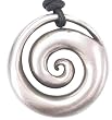 Hypnotic Spiral Shell Pewter Pendant Necklace