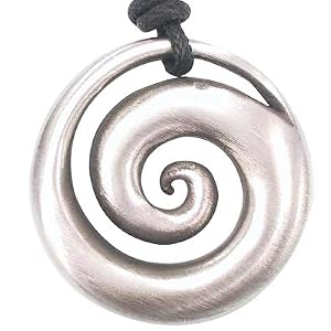 Click to buy Maine Wedding Venues: Hypnotic Spiral Shell Pewter Pendant Necklace from Amazon!