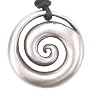 Hypnotic Spiral Shell Pewter Pendant Necklace