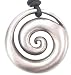 Hypnotic Spiral Shell Pewter Pendant Necklace