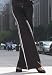 White Pants - metrostyle Silver Stripe Pants (WHITE SILVER,XL)
